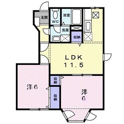 西牟田駅 徒歩57分 1階の物件間取画像